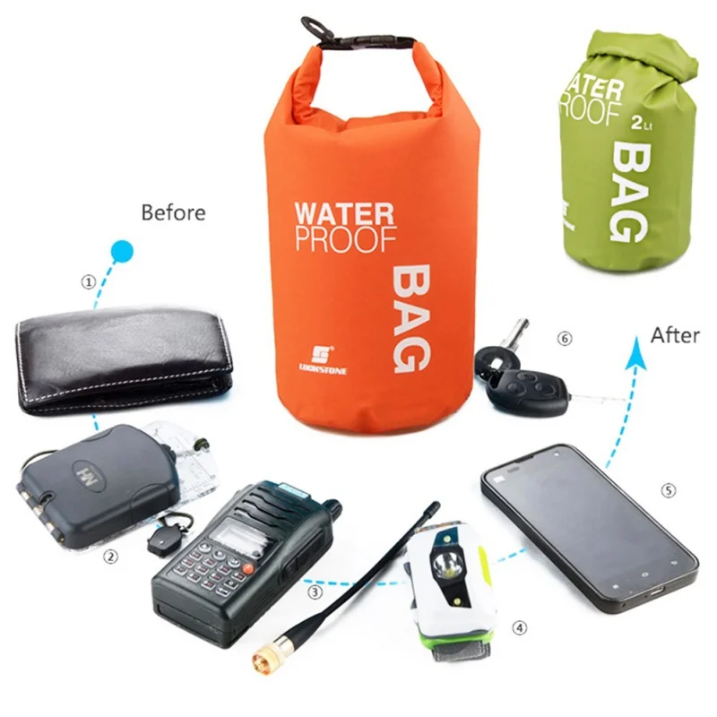 Water Sports Clothing Storage Camera Phone Holder Waterproof Bag 2L Dry Swimming 
