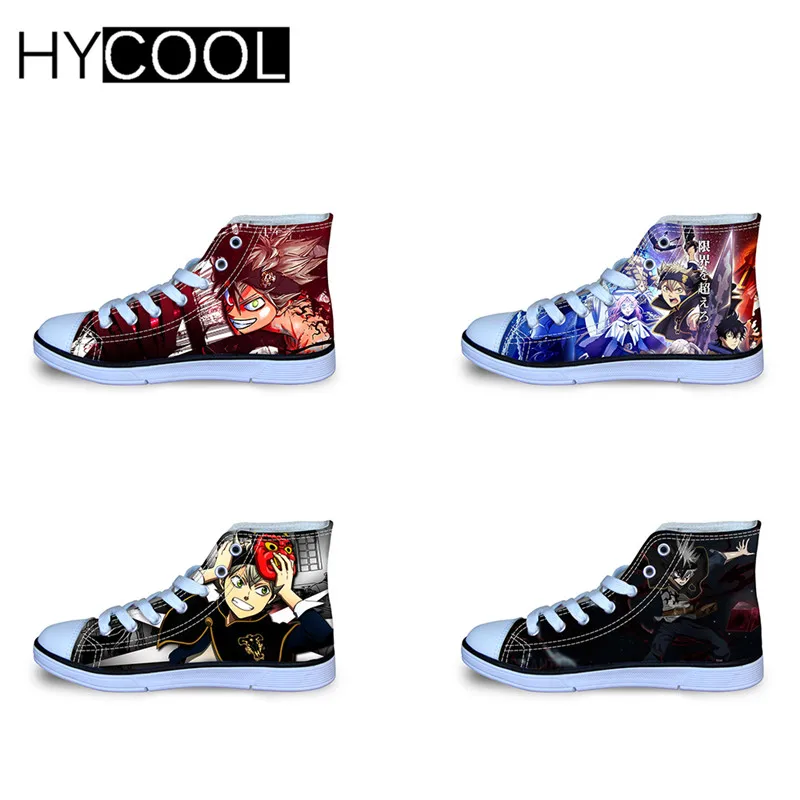 Hycool Children Canvas Shoes Anime Black Clover 3d Printed Flats