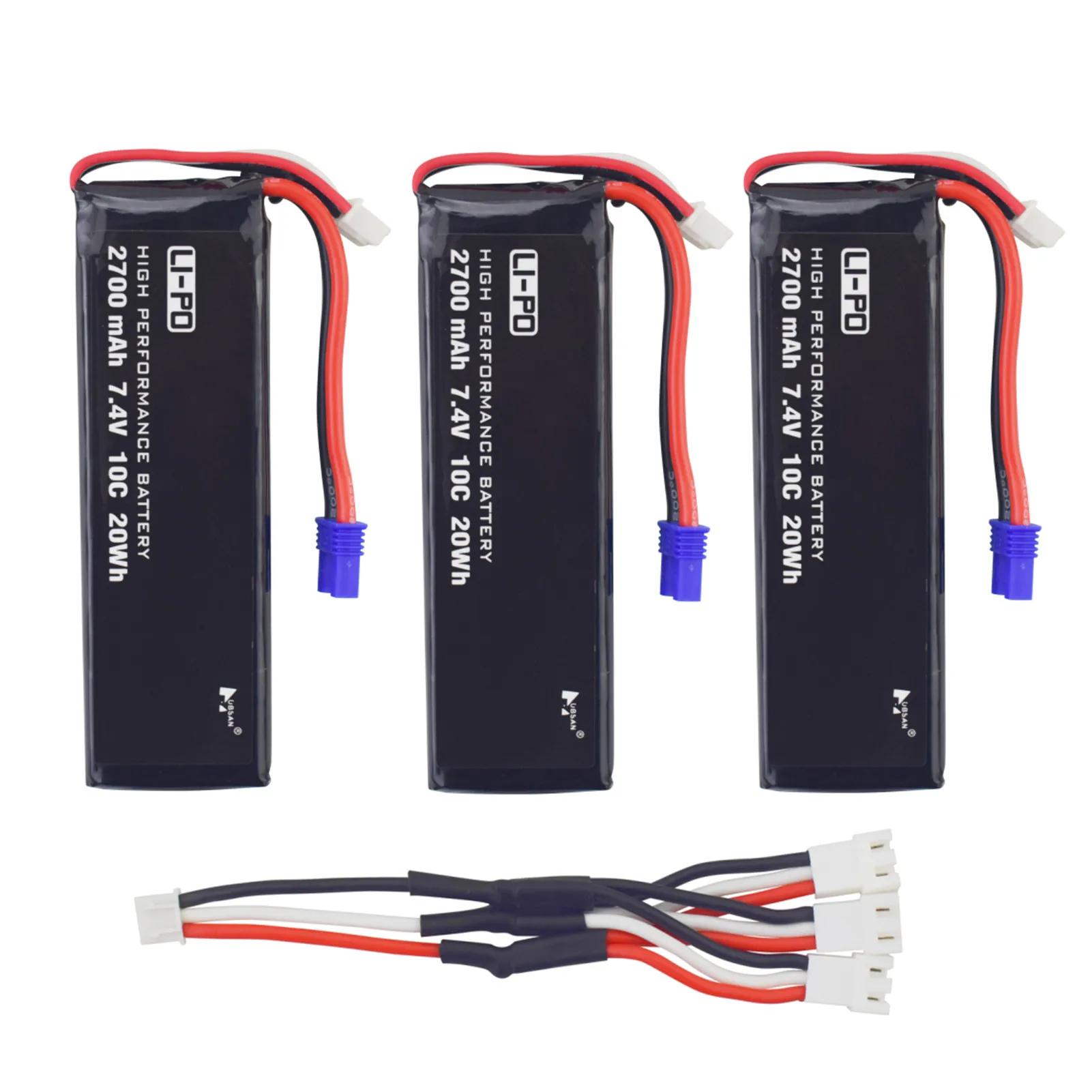 7.4V 2700Mah 10C Batteria 1A 3 Cavo Di Ricarica Per Hubsan H501S H501C X4 H501A H501C H501M H501S W H501S Pro Accessori