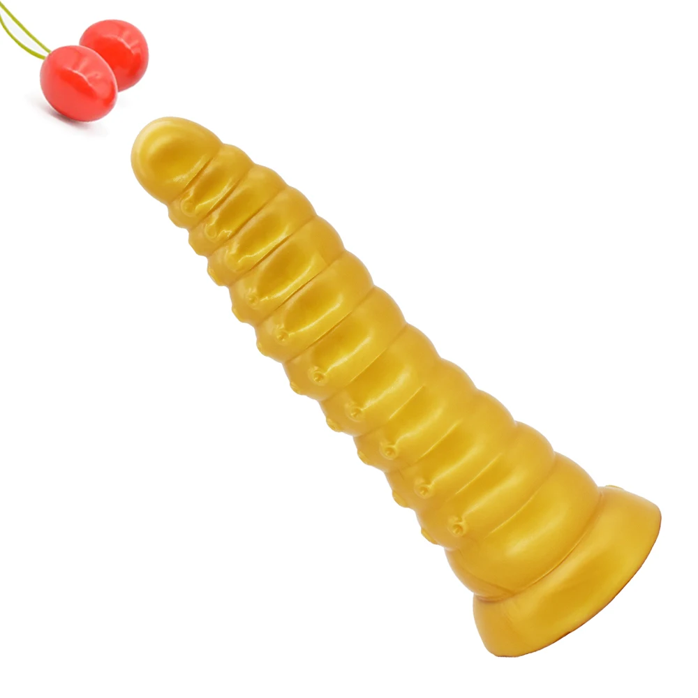 NUUN golden tentacle рифленый фаллоимитатор с длинным пенисом изогнутые анальные игрушки
