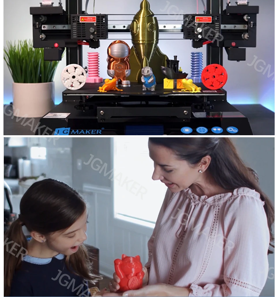 JGMAKER Artist D 3D Printer Independent Dual Direct Drive Extruder TMC2208 Slient Drive Support PLA TPU PETG PVA 3 Year Warranty