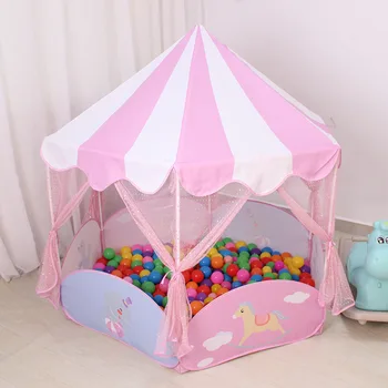

Pink Children's Tent Princess Game House Two ways to use Game Tent