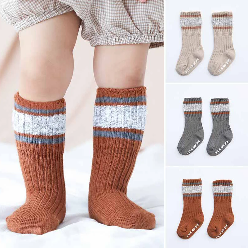 Зимние плотные носки для новорожденных Вязаные гольфы младенцев