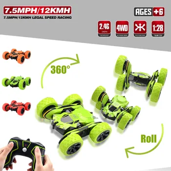 

1/28 RC Stunt Car 2.4G Off Road Electrical Race Double Sided 360 Degree Drift Car Best Presents Детский игрушечный подарок#D5