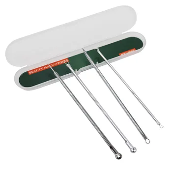 

4pcs Blackhead Acne Remover Pore Cleaner Needle Blemish Pimple Spot Blackhead Extractor Remover Face Cleansing Tools