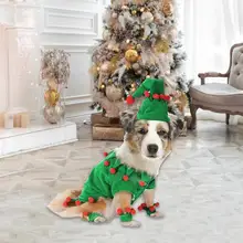 НОВАЯ РОЖДЕСТВЕНСКАЯ Одежда для животных, рождественские Забавные костюмы с изображением эльфа, кота, одежда для костюмированной вечеринки
