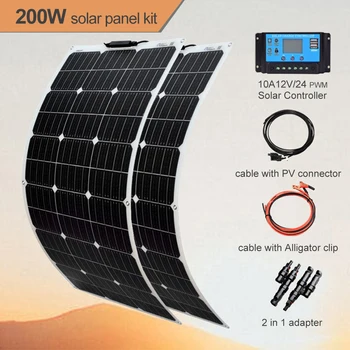 

Xinpuguang Solar Panel 100w Flexible Monocrystalline Silicon 12v 24v battery Charger portable PV Home system