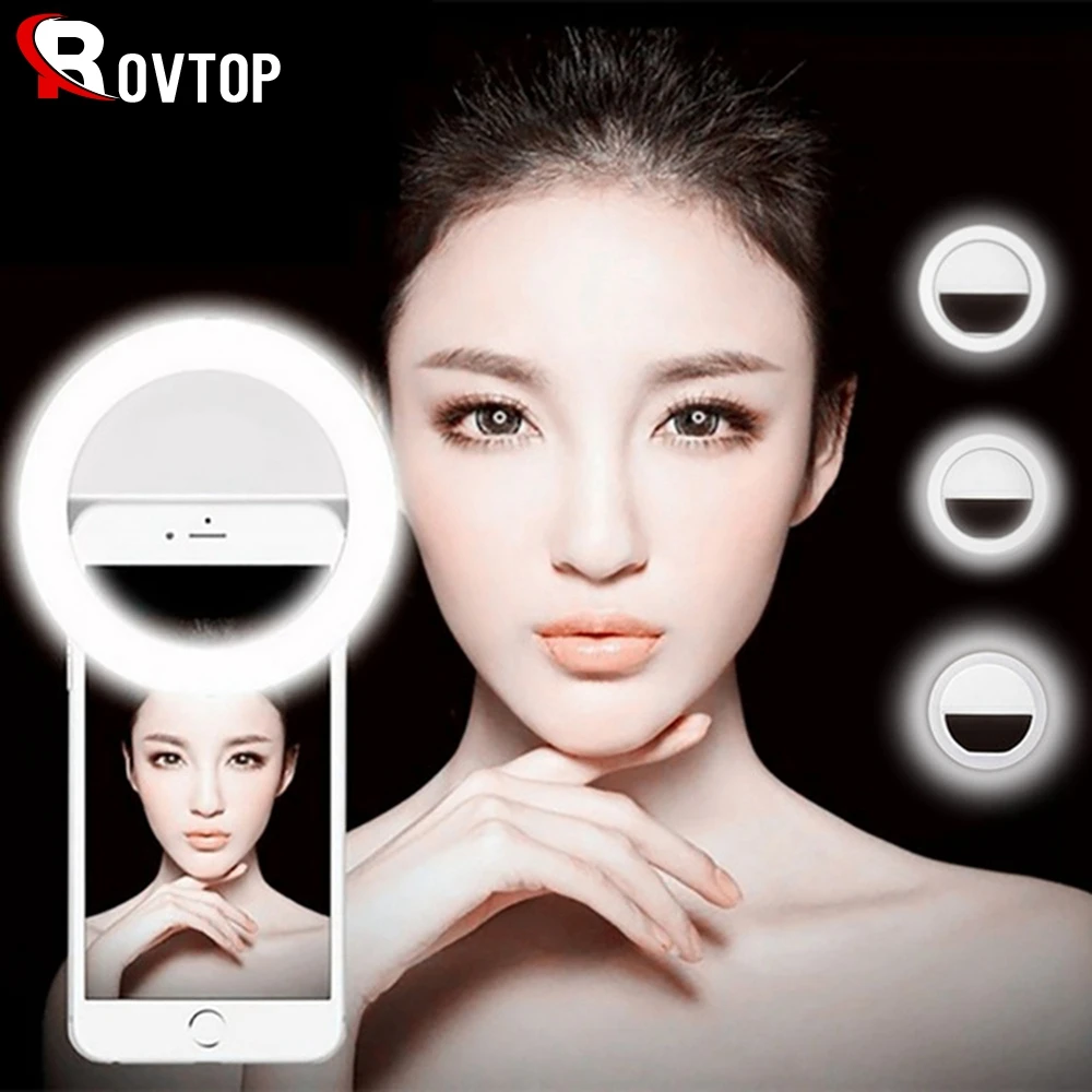 Lámpara de Selfie Universal para teléfono móvil, anillo de Flash portátil, 36 LED, anillo luminoso, Clip de luz para iPhone 8, 7, 6 Plus, Samsung