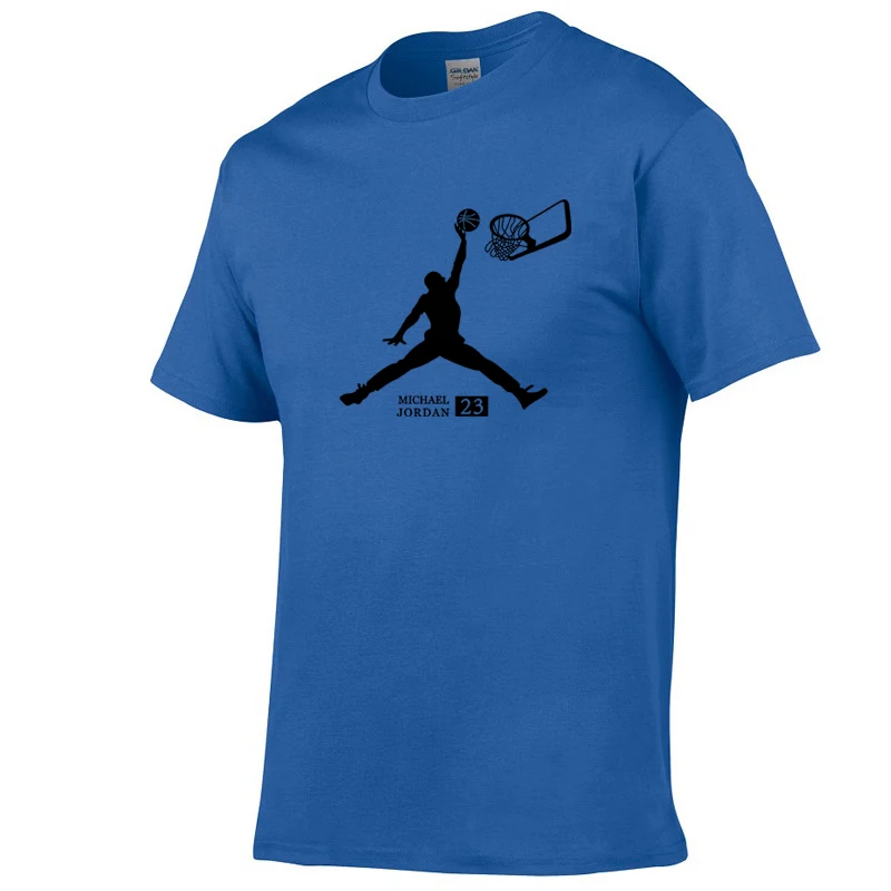 Летний бренд 11 цветов с круглым вырезом Мужская Джордан 23 футболка хлопок модная футболка Фитнес Повседневная Мужская сверхъестественная футболка - Цвет: Dark blue