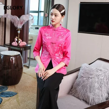 

High Quality Jacket 2019 Autumn Vintage Tops Coat Women Exquisite Embroidery Single Breasted Coat Jacket White Rose Red Outwear