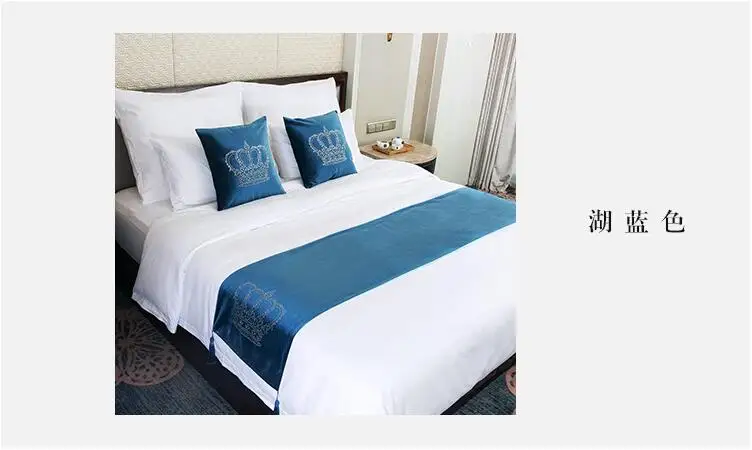 Корона дизайнерские покрывала 45 см ширина кровать бегун роскошное покрывало декоративная наволочка полиэстер для домашнего использования в отеле