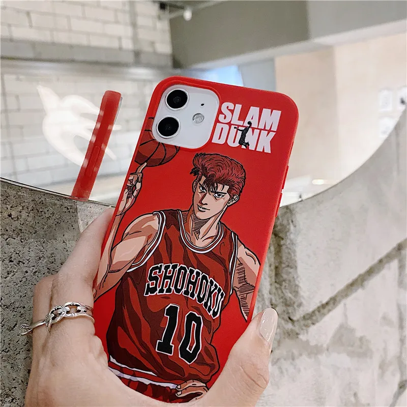 Basketball Cartoon Slam Dunk Phone Case For Iphone 12 Mini 11 Pro X Xs Max Xr 7 8 Plus Hanamichi Sakuragi Soft Tpu Red Cover Mobile Phone Cases Covers Aliexpress