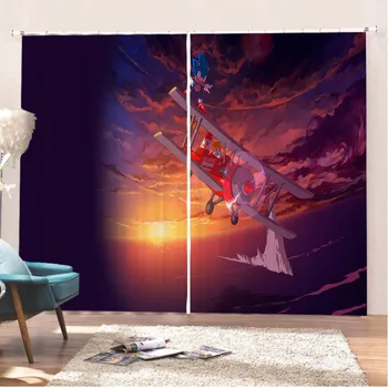 

Cartoon Anime Bedroom Decor Blackout Curtains Sonic the Hedgehog Polyester Window Drapes 2 Panels for Living Room Modern Decor