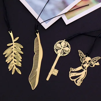 

Mini Hollow Feather Angel Metal Bookmark for books Kawaii Chinese style book mark Stationery gift office school supplies