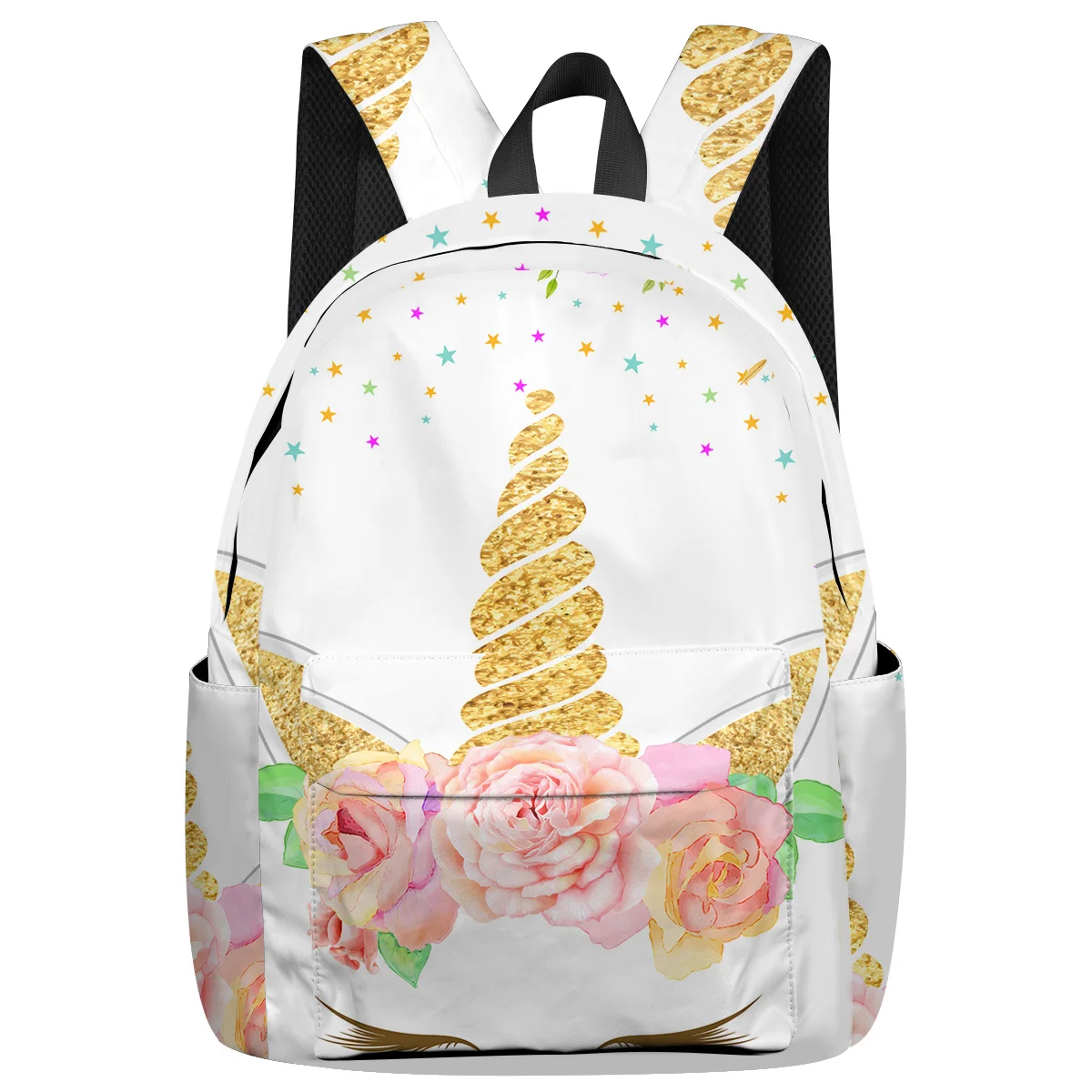 

WHEREISART Rose Unicorn Star Backpacks George Washington'S Birthday Multipurpose Daypacks Soft And Comfortable Notebook Backpack