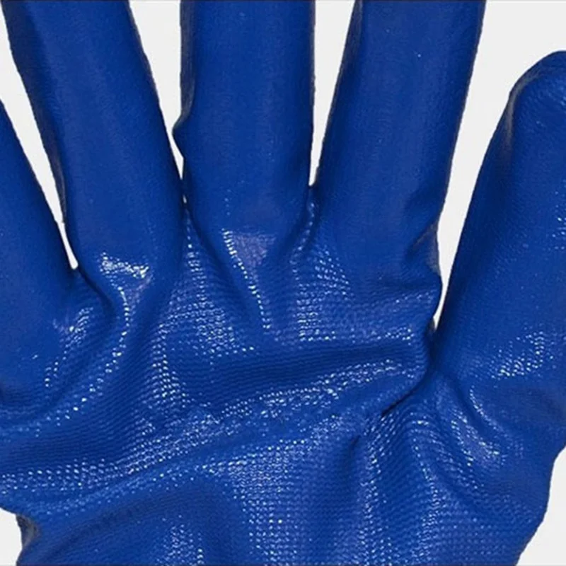 1pair Nitrile Labor Insurance Gloves Wear-resistant Non-slip Dipped Gloves White Gauze Blue Butyl Clear Rubber Gloves