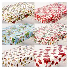 1pcs 110*180cm Christmas Table cloth Dinner Party  Year Printed Rectangle PVC Tablecloth Christmas Table Cover Decorations 1pcs 110 180cm christmas table cloth dinner party year printed rectangle pvc tablecloth christmas table cover decorations