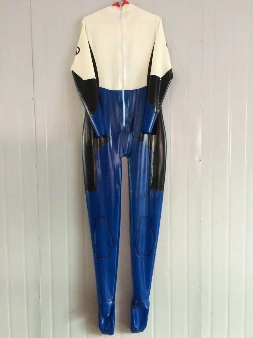 Латексный резиновый костюм боди комбинезон Tigth полное покрытие носок молния 0,4 мм S-XXL