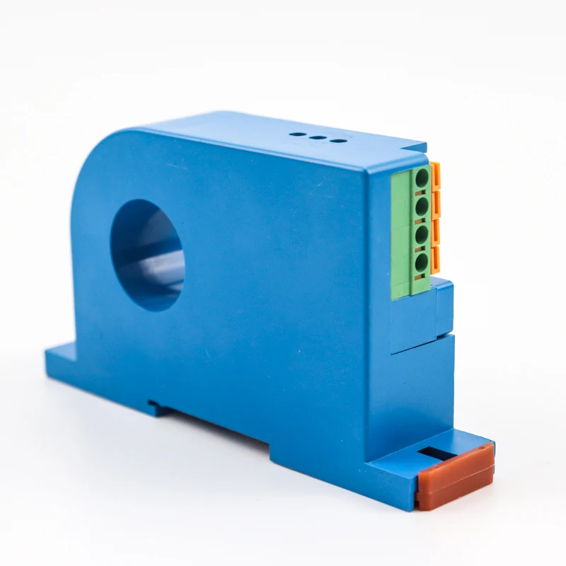 

0-400A input 35mm din rail 4 20ma 0-10V dc output hall closed loop current sensor transmitter