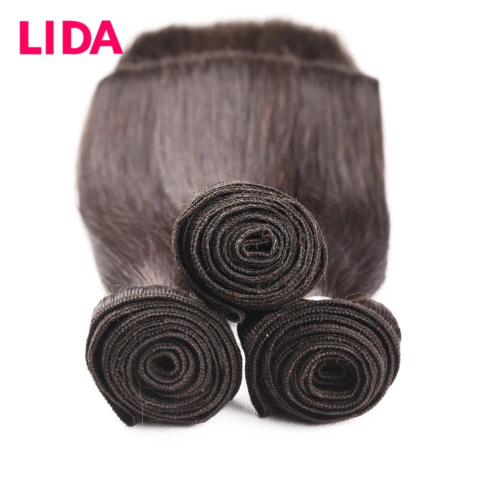 Lida Chinese Straight Hair Bundles Non-Remy Human Hair Extensions 100g/Piece Three Bundles Deal For Women