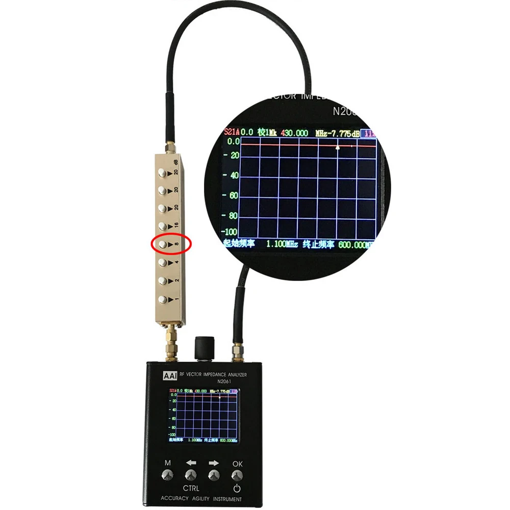 N2061SA коротковолновый анализатор антенны 1,1 МГц-1300 МГц сопротивление Reactance SWR s11 векторное сопротивление анализатор антенны