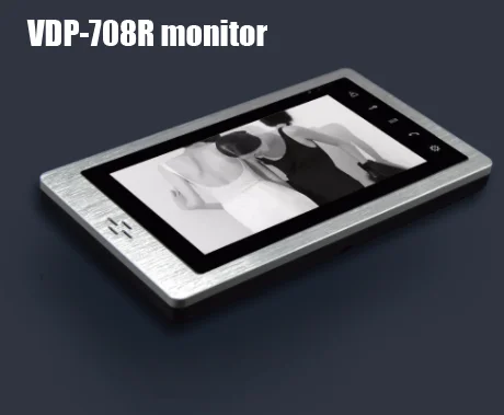XinSiLu TFT монитор lcd цветной " ЖК-видео дверной звонок Домофон домашняя Безопасность Видео система монитор металлическая панель - Цвет: VDP-708R Monitor