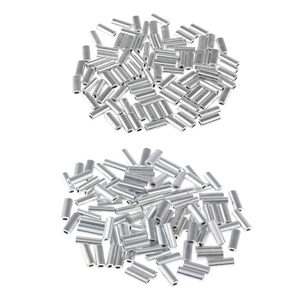 Pack of 200 Pieces Fishing Wire Single Barrel Crimp Sleeves, Fishing Line Leader Rigging Tackle Wire Rope Clips Tube Connector