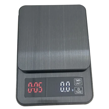 

Hand Punch Stainless Steel Timing Coffee Scale Electronic Scale Kitchen Scales Timing Scale 5Kg/0.1G