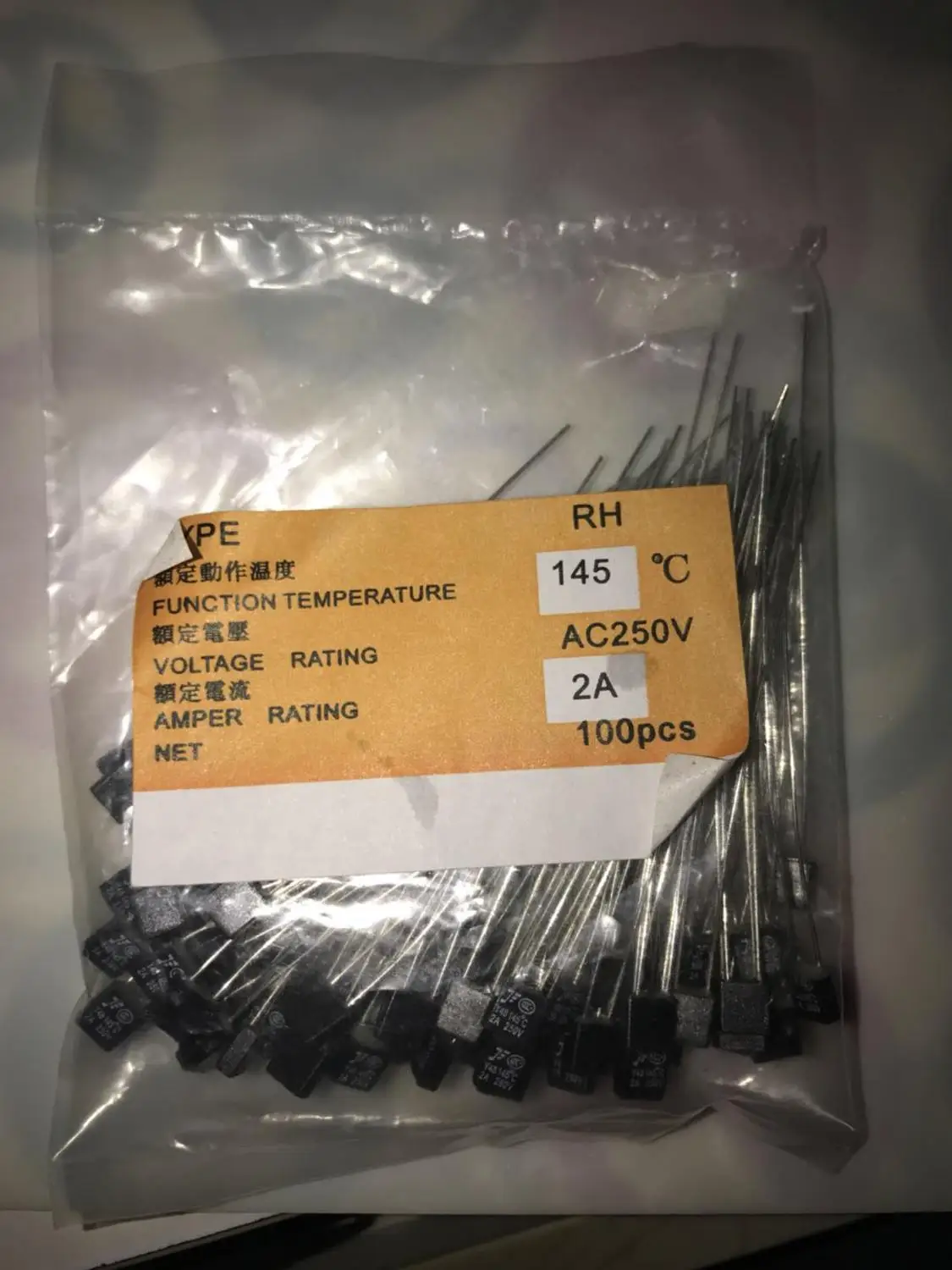 100PCS RH 92 95 102 105 115 120 125 130 135 140 145 150 Degree Thermal Fuse temperature fuse 2A 250V fan motor thermal | Электроника