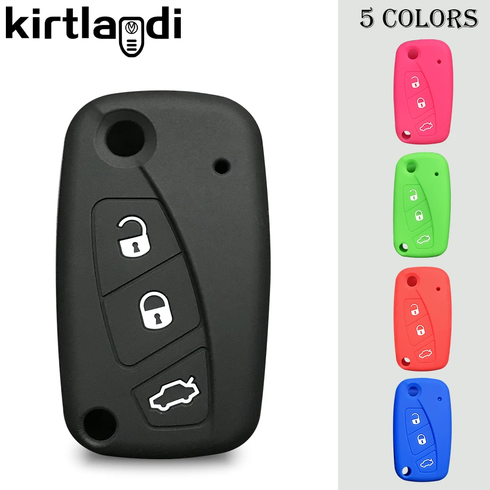 Vendedor Caliente Botón 3 funda de silicona para llave del coche Fob estuche Protector para Fiat Panda, Idea Stilo Punto Bravo Linea para Citroën Jumper Protector sin llave 531y0pb168y