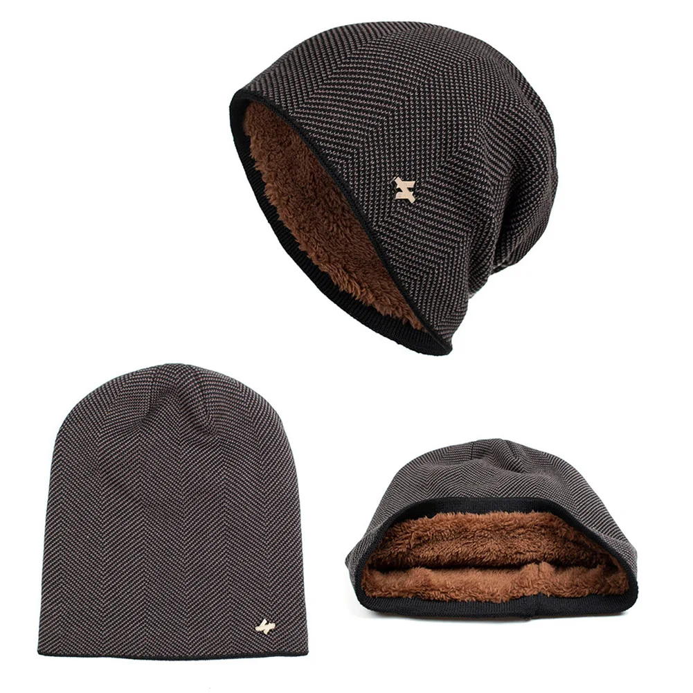 Новая бархатная шапка, вязаная Толстая ветрозащитная теплая и удобная шапка для мужчин, зимняя уличная шапка FIF66