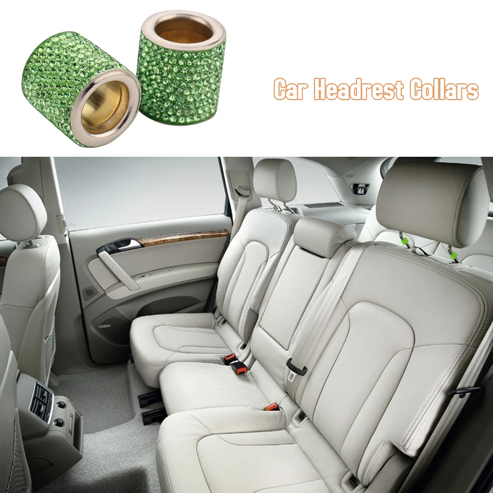 

Car Headrest Collars 2 Pack Crystal Car Seat Headrest Decoration Charms for Auto Car Truck SUV Vehicle Car Accessories
