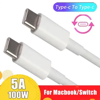 

1m /2m 5A USB-C to USB-C Male to Male PD 100W Type C Fast Charging Data Cable Cord For Macbook Wire for Xiaomi Huawei