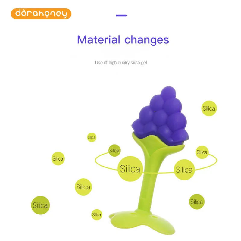 Teething & Massaging Toy Silicone Baby Teether for Teeth Infant Dental Care Accessories Newborn Fruit Chew Toys for Newborn