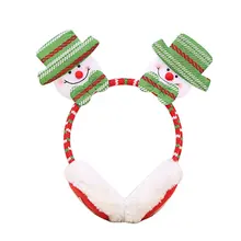 Милая зимняя Рождественская повязка на голову, наушники, Санта-Клаус, снеговик, лось, медведь, головной убор, вечерние, Декор, теплые наушники, рождественские подарки, наушники