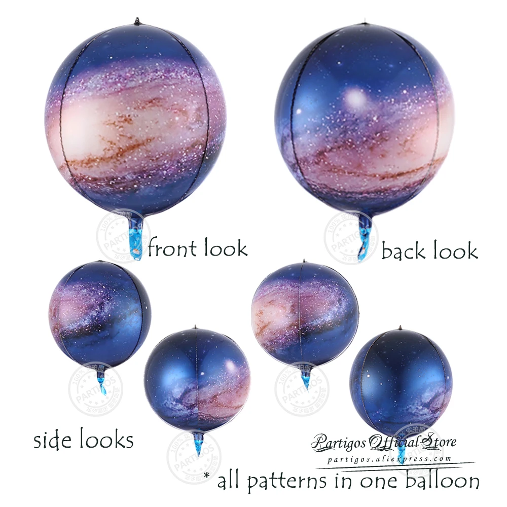 Rose Gold 4D Foil Balloons Set - Metallic Rainbow Balloon Decor
