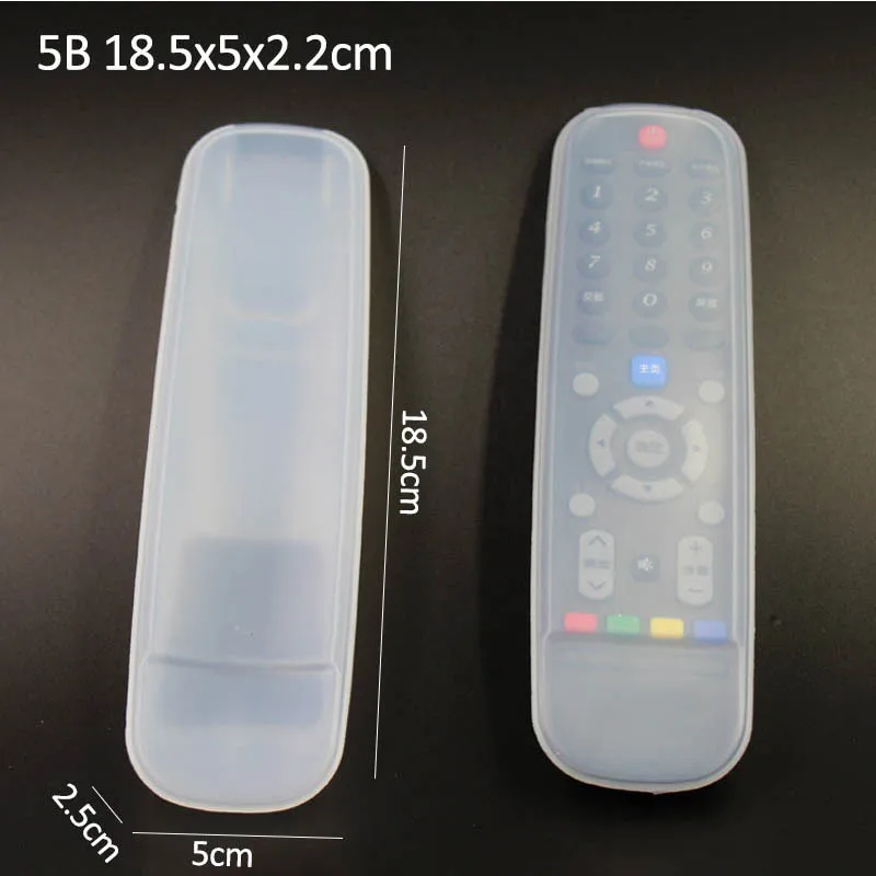 5B 18.5x5x2.2cm Прозрачная 22 размер защита от пыли Защитная сумка для хранения Портативный Силиконовый кондиционер контроль чехол Чехол для пульта дистанционного управления ТВ - Цвет: 5B 18.5x5x2.2cm