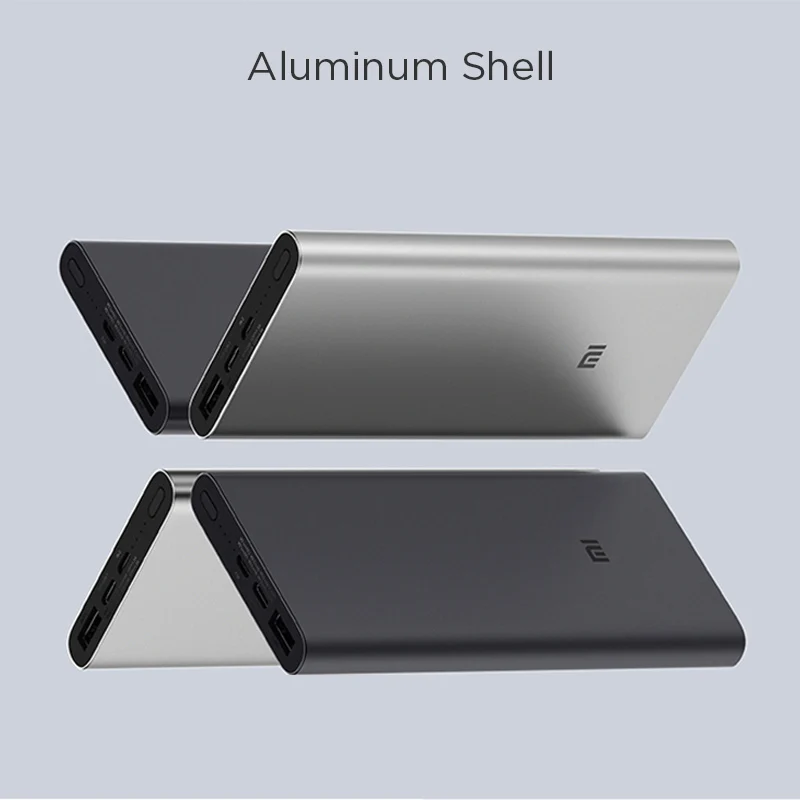 Xiao mi power Bank 3 10000 мАч PLM12ZM usb type C QC3.0 Быстрая зарядка Siao mi power bank 18 Вт двустороннее портативное зарядное устройство повербанк