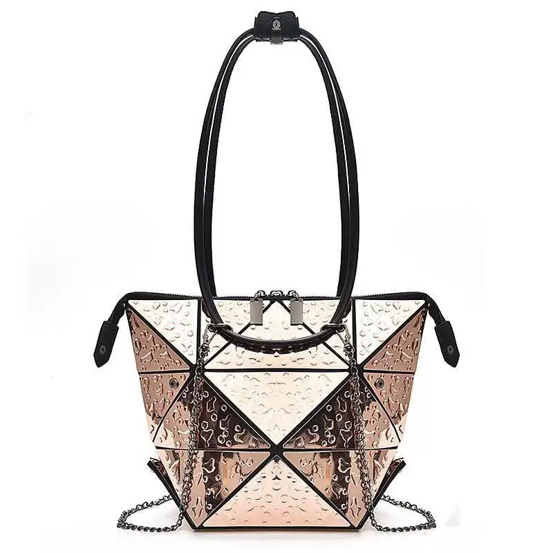 

ladies hand bags chain strap shoulder bag Tidal current rhombohedral deformation handbags Variable laser package messenger bag