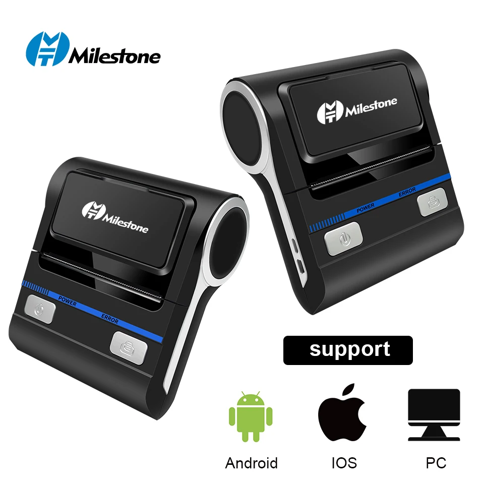 Milestone Impresora Termica Codigo De Barras 2021 New Printer принтер Portable Portátil  Mini Thermal Mi Machine USB Bluetooth