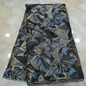 

Luxury Brocade Lace Fabric blue for Wedding Party Dress High Quality African Jacquard Fabric Lace Nigerian French Tulle Lace
