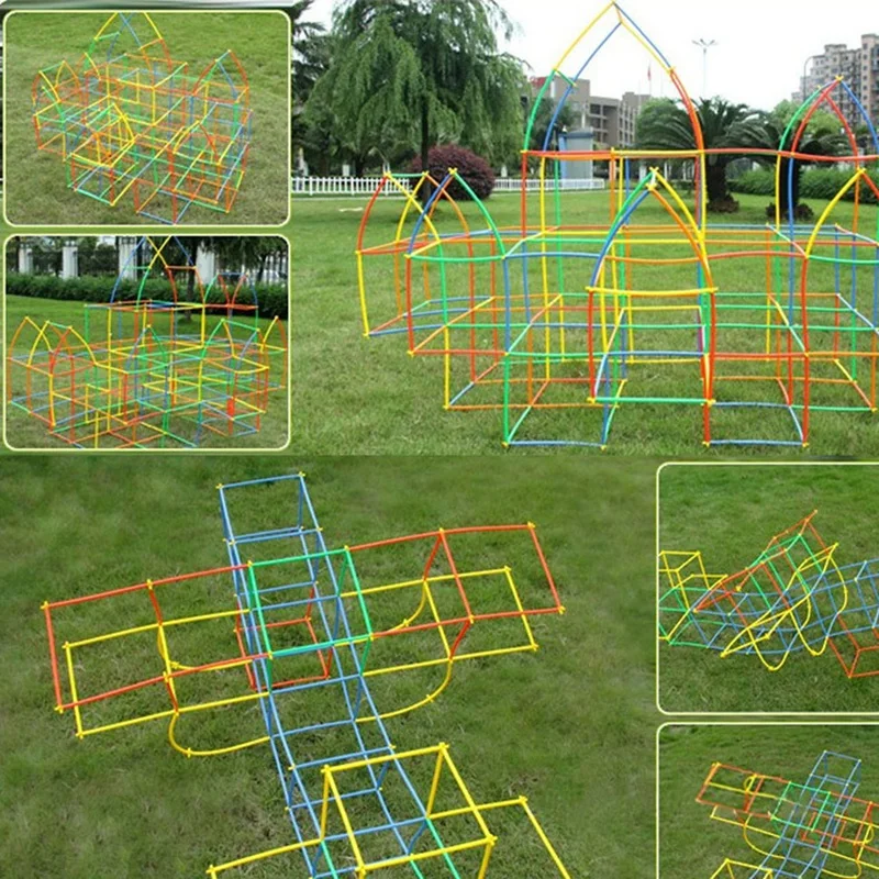 New  4D Space Straw Stitching Assembly Buliding Blocks Toys Children'S Puzzle Straws Toys Pipette Stitch