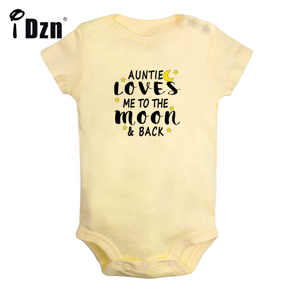 

Cute Baby Bodysuit Auntie Loves Me To The Moon and Back Funny Printed Clothing Baby Boy Rompers Baby Girl Short Sleeves Jumpsuit
