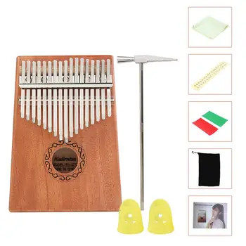 

17 Keys Kalimba Compact and Portable Carry Convenient Wood Mahogany Thumb Piano with Tuning Hammer Musical Instrument