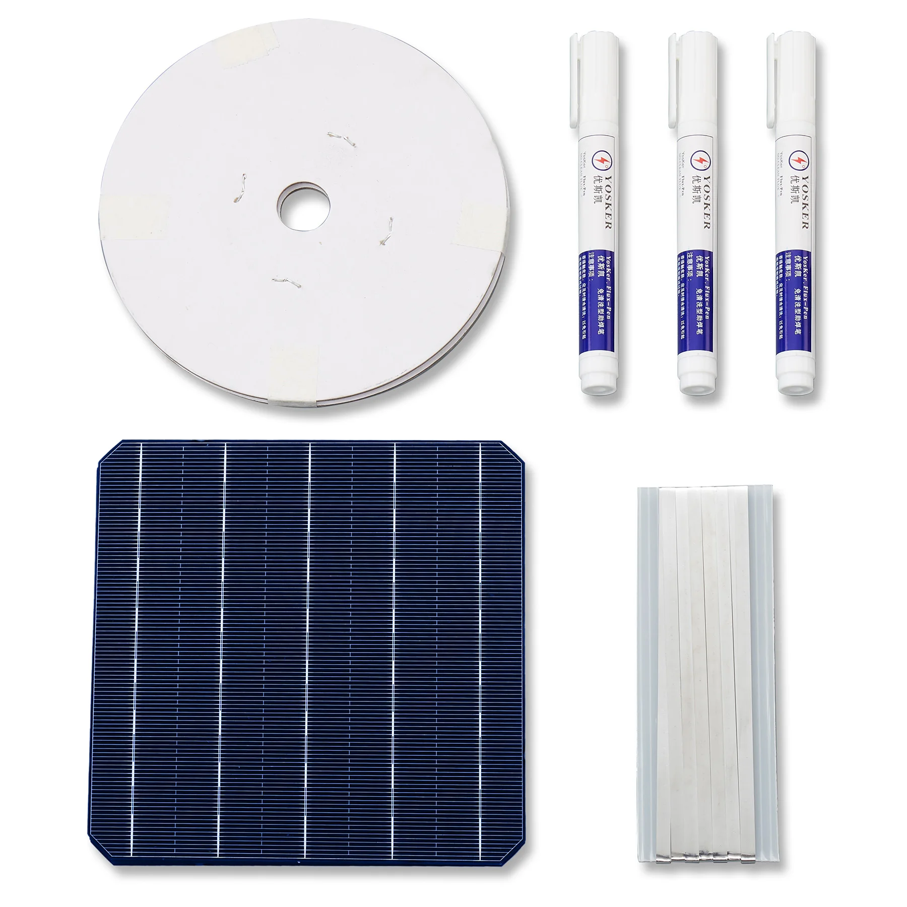 40Pcs 5W Monocrystall High Efficiency Solar Cells 6x6 With Bus Tabbing Wire and Flux Pen | Электроника