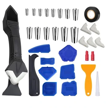 

Caulking Tool Kit, 3 in 1 Silicone Caulking Tools,Caulking Finisher Nozzle, Caulk Skirting Boards & Base Boards