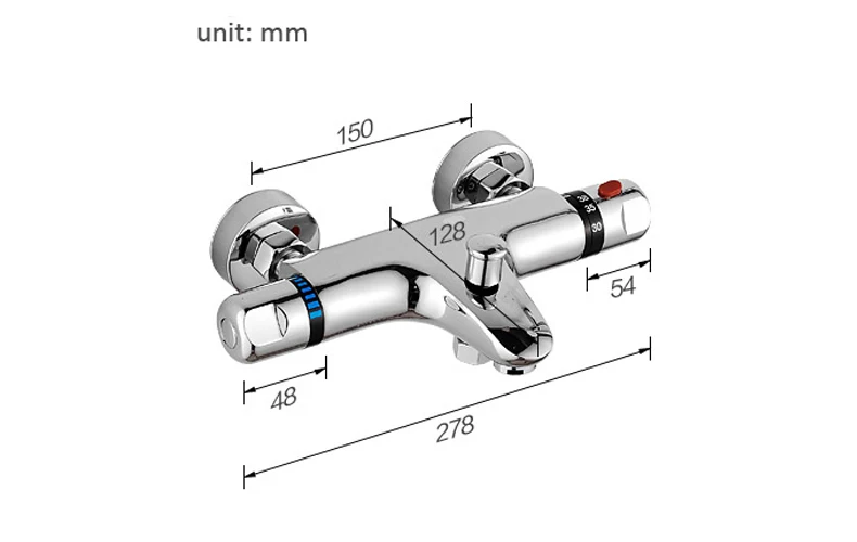 Настенный термостатический смеситель для ванны и душа, латунный Смеситель для ванной, смеситель для душа, Термостатический регулирующий клапан, смеситель