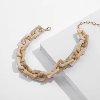 Punk Hip Hop Big Chunky Chain Necklace for Women Fashion Statement Acrylic Resin Choker Collar Femme Necklace Jewelry Bijoux