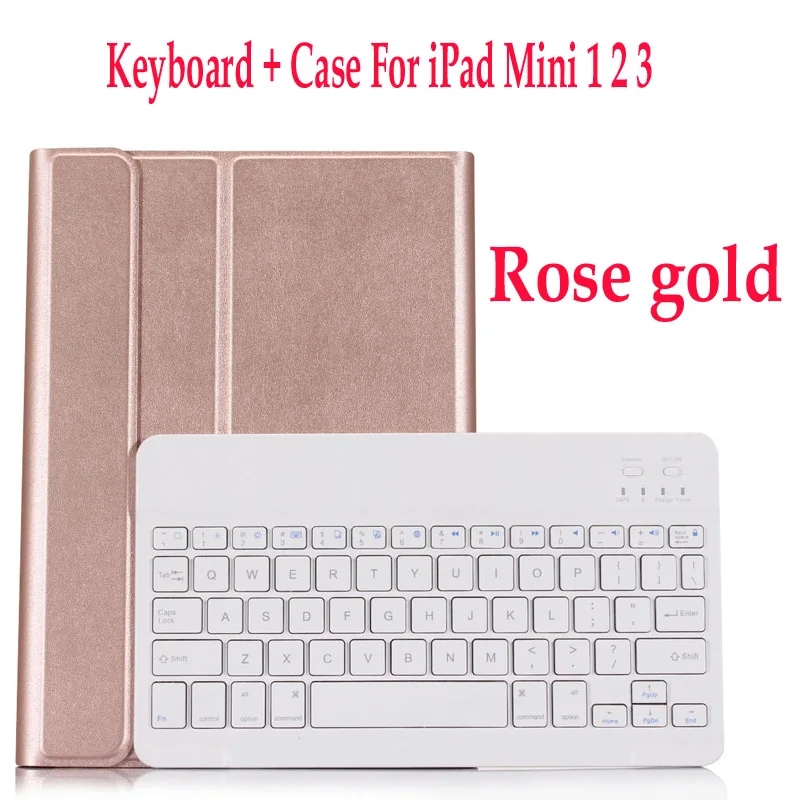 mini 1 2 3 Rose gold Bluetooth клавиатура чехол для iPad Mini 1 2 3 4 5 Чехол для iPad 10,2 iPad Air 1 2 3 нового iPad 9,7 Pro 9,7 10,5 11 - Цвет: mini 1 2 3 Rose gold