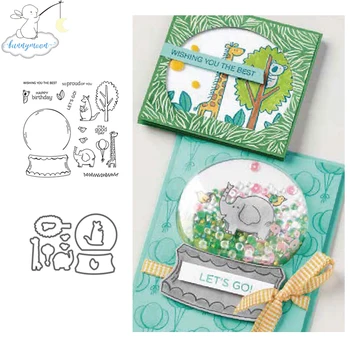 

CH ZOO GLOBE Metal Cutting Dies and stamps DIY Scrapbooking Card Stencil Paper Craft Stamp Die Set